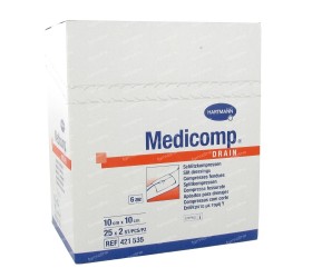Medicomp Drain "Y" bevágással 10x10 (25x2db/doboz) 6 rétegű steril